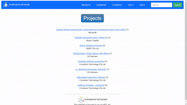 Internship Network Website